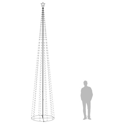 vidaXL Choinka stożkowa, 752 niebieskich lampek LED, 160x500 cm