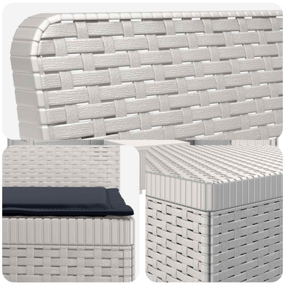 Sofa ogrodowa dla 4 osób z poduszkami w stylu rattanowym PP