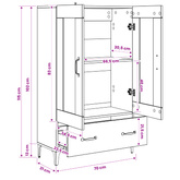 Highboard Czarny dąb 70 x 31 x 115 cm Drewno inżynieryjne