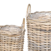 Kosz na rośliny 2 szt. Naturalna szarość Rattan Kubu