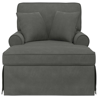 Chaise Lounge z Fartuszkiem 3 szt. Ciemnoszary 91 x 157 x 91 cm