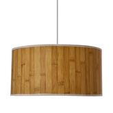 Lampa wisząca z abażurem Timber brązowa pojedyncza do salonu