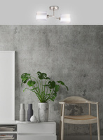 Kinkiet podwójny satyna nikiel tkany abażur 2x40W Sax Candellux 22-70678