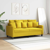Sofa 2-osobowa, jasnożółta, 140 cm, tapicerowana tkaniną