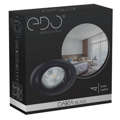 Punktowa oprawa sufitowa wpuszczana regulowana DAIRA Black IP20 okrągła czarna EDO777299 EDO Solutions