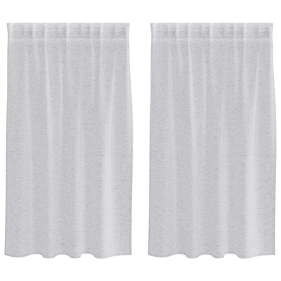 Firany Voile 2 pcs Jasnoszary 140 x 140 cm Poliester