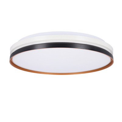 Montana Lampa sufitowa plafon czarny+biały+złoty 24w led 40 cm klosz biały