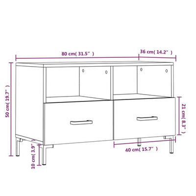 vidaXL Szafka pod TV, biała, wysoki połysk, 80x36x50 cm model standard