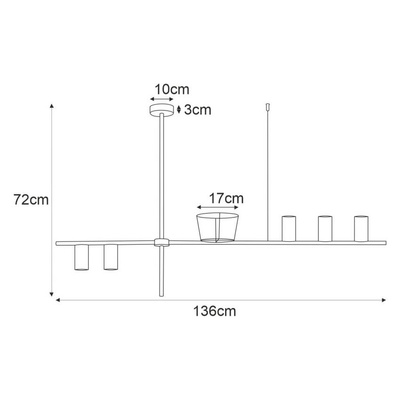 Lampa sufitowa K-4756 z serii ROCCO