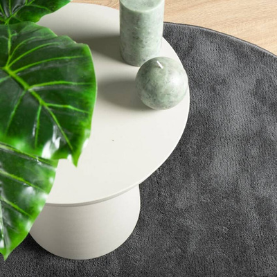 vidaXL Dywan OVIEDO z krótkim włosiem, antracytowy, Ø 80 cm