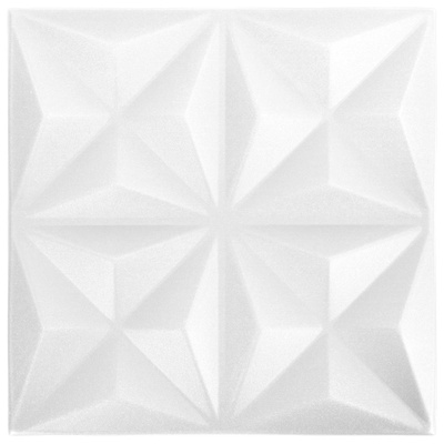Panele ścienne 12 szt. 50 x 50 cm Białe origami Pianka XPS