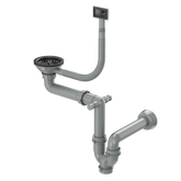 Odpływ zatyczkowy 3 1/2" z syfonem 1-komorowy black metal (STAL-pionowy)