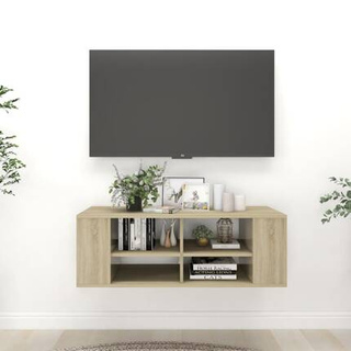 vidaXL Wisząca szafka pod TV, dąb sonoma, 102x35x35 cm