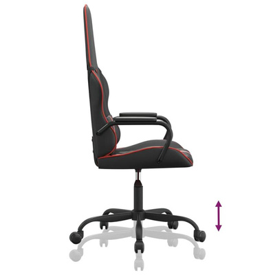 vidaXL Fotel gamingowy, czarno-czerwony, sztuczna skóra