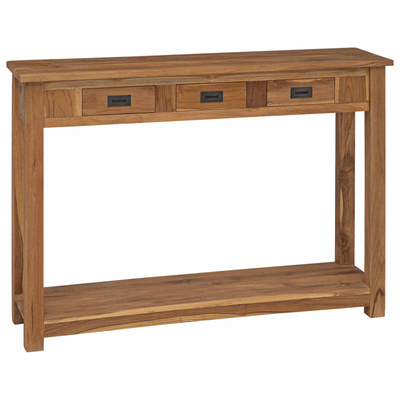 Konsola naturalny 110 x 30 x 80 cm Lite drewno teakowe