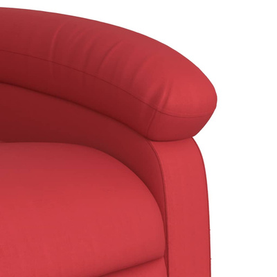 vidaXL Rozkładany fotel masujący, czerwony, sztuczna skóra model standard