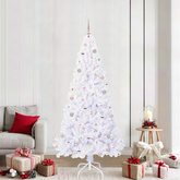 Sztuczna choinka z 300 diodami LED Biały 210 cm PVC i stal