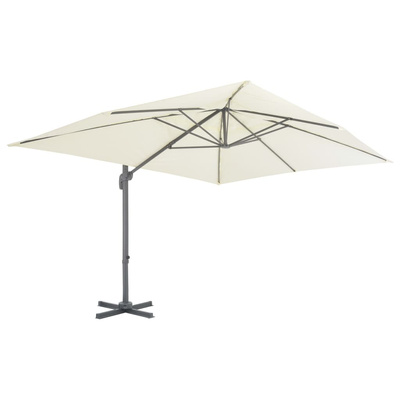 Parasol wiszący z aluminiowym słupkiem, 400x300 cm, piaskowy
