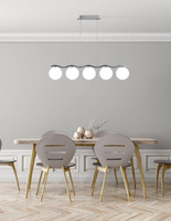 Lampa wisząca chrom/biała kula 5 Ramon 35-01429