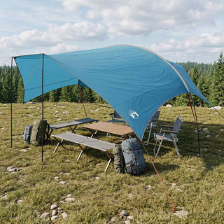 Wodoodporny tarp do campingu niebieski 695 x 580 x 200 cm