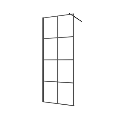 Kabina walk-in ii 80x200cm geometryczna 8mm shiny-glass czarny AK-32-187-S Invena