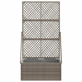 Donica ogrodowa z trellem Szary 70 x 30 x 135 cm polirattan