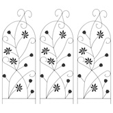 Ogrodzenie Ogrodowe Z blokadą 3 pcs Czarny 112 x 39,5 cm Stal