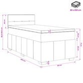 Łóżko kontynentalne z materacem Czarny 80 x 200 cm tkanina