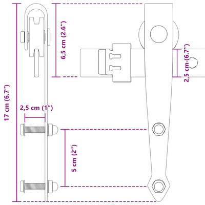 System do montażu drzwiczek przesuwnych do szafki, 122 cm