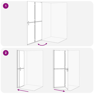 Ściana prysznicowa Walk-In Czarny 110 x 6,5 x 190 cm
