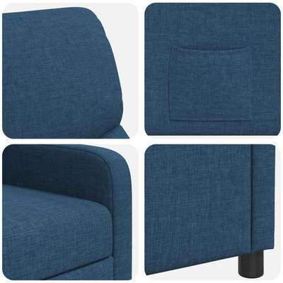Fotel recliner niebieski Poliester