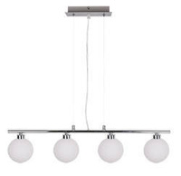 Lampa wisząca chrom/biała kula 4 RAISA 34-01399