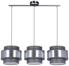 Lampa wisząca z abażurami Hare chromowa potrójna szary abażur do jadalni