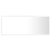vidaXL Lustro łazienkowe LED, wysoki połysk białe, 100x8,5x37cm, akryl