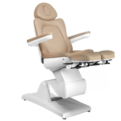Fotel kosmetyczny elektr. Azzurro 870S pedi 3 siln. cappuccino 109085