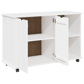 Rolkowa szafka Biały 100 x 39 x 65,5 cm Lite drewno sosnowe