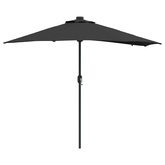 Parasolka ogrodowa Czarny 294 x 150 x 223 cm Poliester i Stal