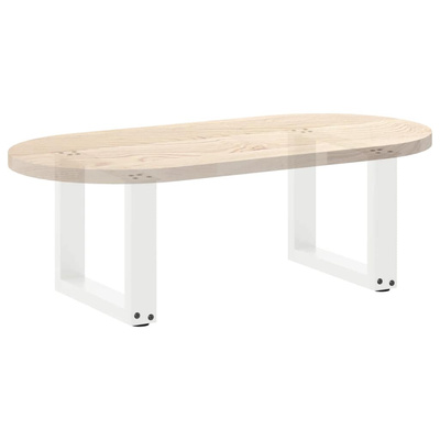 Nogi do stolika kawowego w kształcie litery U 2 szt. Białe 40x(30-31) cm Stal