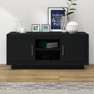 vidaXL Szafka pod TV, czarna, 102x35x45 cm, materiał drewnopochodny