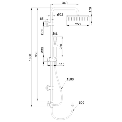 Deszczownia amfisa chrom AU-39-001-K Invena