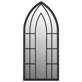 vidaXL Lustro ogrodowe, czarne, 100x45 cm, żelazne