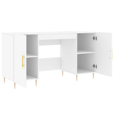 vidaXL Biurko, białe, 140x50x75 cm, materiał drewnopochodny wariant 10