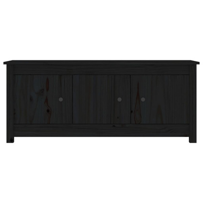 Szafka na buty, czarna, 110x38x45,5 cm, lite drewno sosnowe