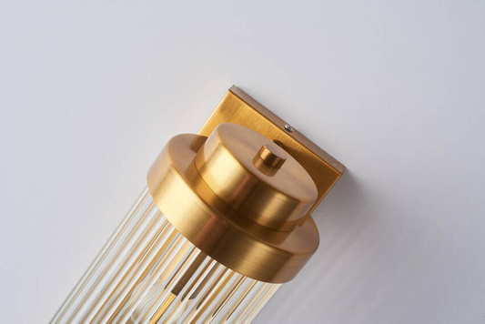 KINKIET ZŁOTY COLUMN STAL SZCZOTKOWANA