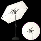 Parasol ogrodowy z oświetleniem LED i podstawą 230 x 230 cm