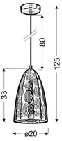Lampa sufitowa wisząca 1X60W E27 ażurowy biały BENE 31-70593