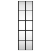 vidaXL Lustro ścienne, czarne, 30x100 cm, prostokątne, żelazo