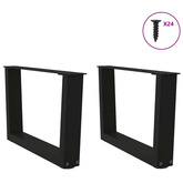 Nogi do stolika kawowego w kształcie litery V 2 szt. Czarne 60x(30-31,3) cm Stal