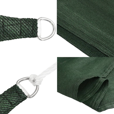 Żagiel przeciwsłoneczny, 160 g/m?, ciemnozielony, 4x4x4 m, HDPE