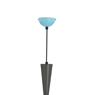 Lampa wisząca Visby Ledea metalowa szaro-niebieska E27 pojedyncza do salonu